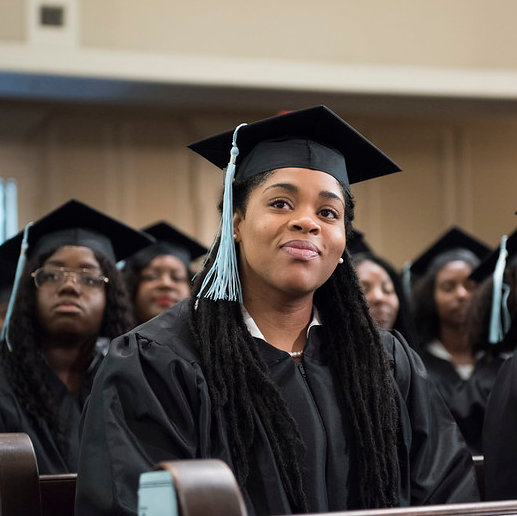 A Spelman graduate at commencement